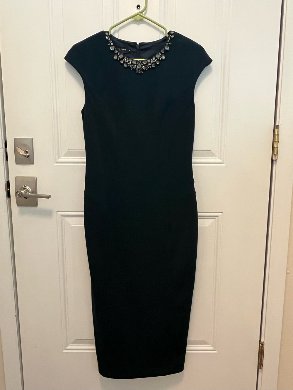Ted Baker Dardee jewelled, dark green sheath bodycon dress - Picture 4 of 7